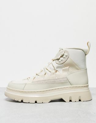 Size 12 Dr Martens boury 8 eye boots in off white leather boots